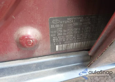 2004 Hyundai Santa Fe Gls/Lx z USA, uszkodzony, nr VIN KM8SC13E64U833616